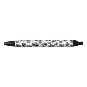 Caneta Preta Olhos duplos brancos