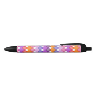 Caneta Preta Ondas Retro