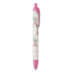Caneta Preta Orquídea Flores Amor Rosa Beijo Verde