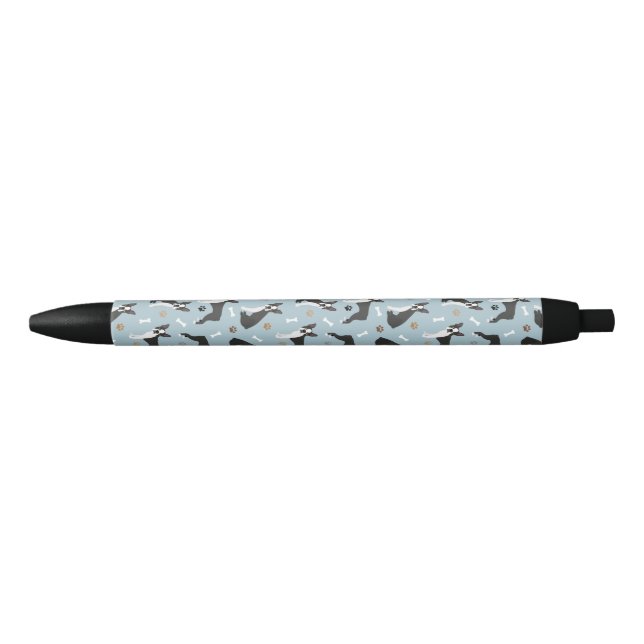 Caneta Preta Ossos e patas de Boston Terrier (Frente)