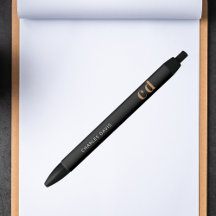 Ouro preto nome monograma personalizado minimalist