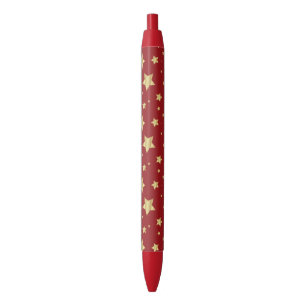 Caneta Preta Ouro Star no vermelho