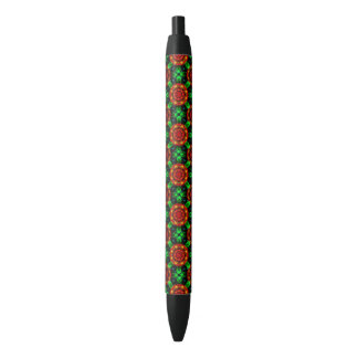 Caneta Preta Padrão Abstrato Floral Moderno Boho Elegante #504