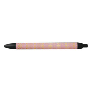 Caneta Preta padrão abstrato rosa
