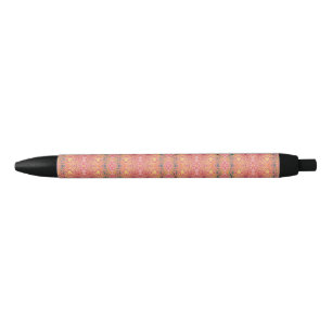 Caneta Preta padrão abstrato rosa