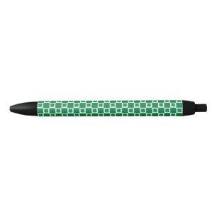 Caneta Preta Padrão aproximado de Shamrock verde e branco verif