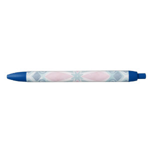 Caneta Preta padrão azul em forma de diamante