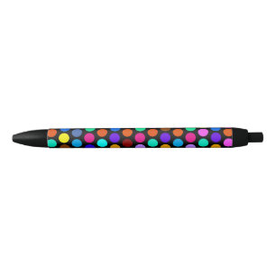 Caneta Preta Padrão Bolinhas colorido I + seu backgr. & ideia