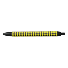 Caneta Preta Padrão Chevron amarelo preto e brilhante clássico