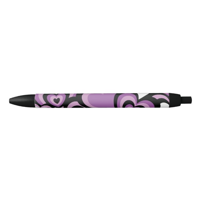 Caneta Preta Padrão contínuo de calor roxo e preto (Frente)