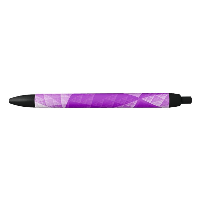 Caneta Preta Padrão de abstrato violeta (Frente)