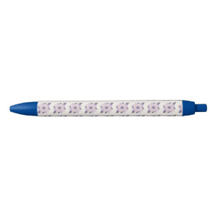 Caneta Preta Padrão de Azulejo Decorativo Pastel Roxo