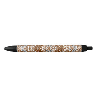 Caneta Preta Padrão de bordado palestino Design impresso dourad