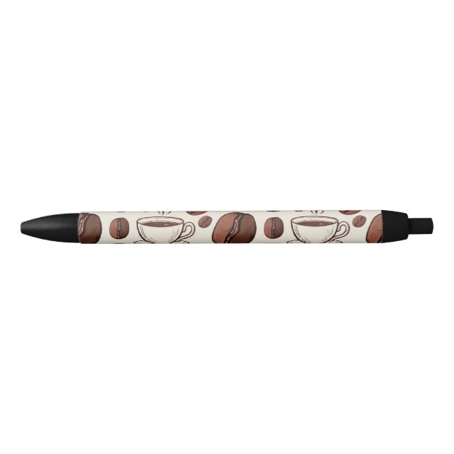 Caneta Preta Padrão de café 2 (Frente)