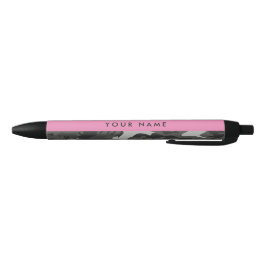 Caneta Preta Padrão de Camuflagem Cinza, Seu nome, Personalize