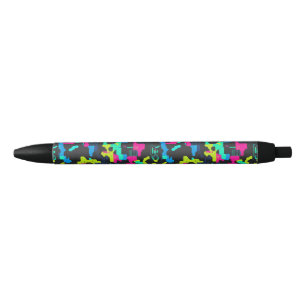 Caneta Preta Padrão de Camuflagem Neon
