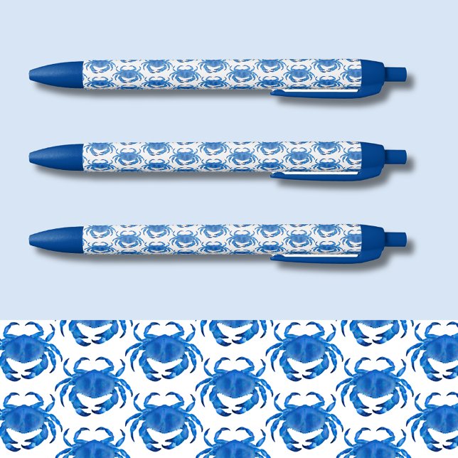 Caneta Preta Padrão de caranguejo azul (Blue crab coastal pattern pens.)