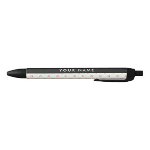 Caneta Preta Padrão de Coração Vermelho, Amor, Seu Nome, Person