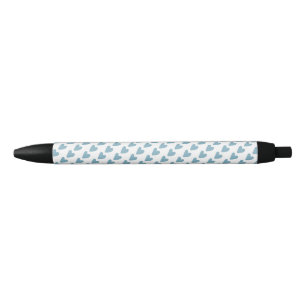 Caneta Preta Padrão de Corações de Amor para Escola e Escritóri