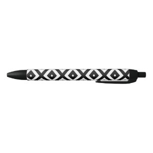 Caneta Preta Padrão de diamante preto e branco