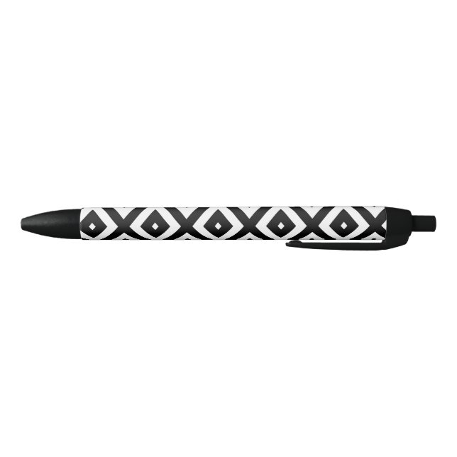 Caneta Preta Padrão de diamante preto e branco (Parte Inferior)