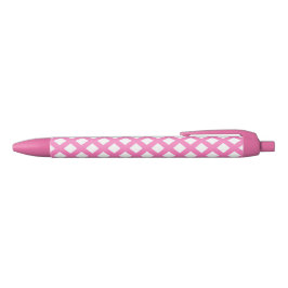 Caneta Preta Padrão de diamante xadrez rosa e branco