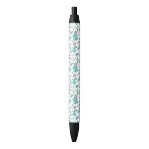 Caneta Preta Padrão De Elefantes Azuis, Elefantes Cutes, Estrel