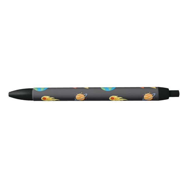 Caneta Preta Padrão de espaço em preto (Frente)