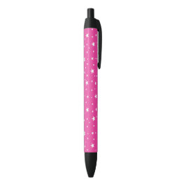 Caneta Preta Padrão de estrelas Rosa