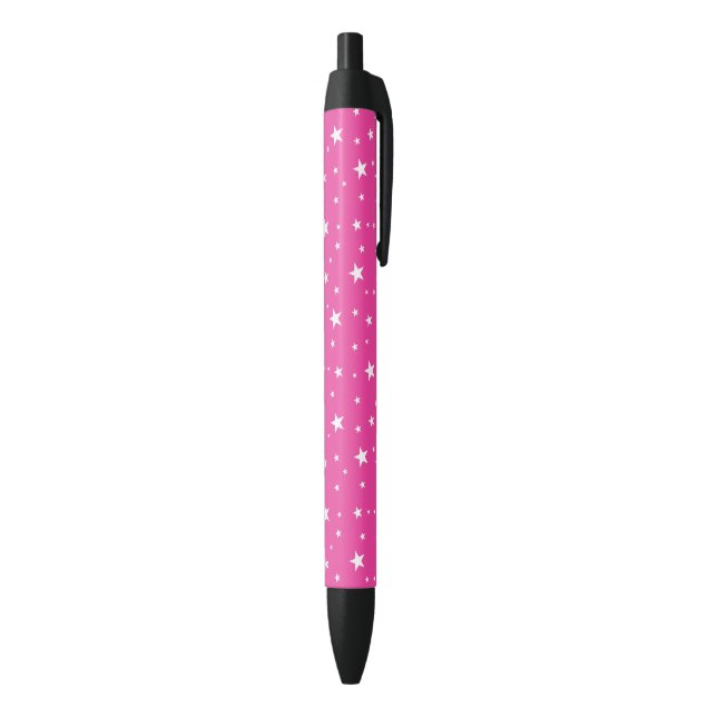 Caneta Preta Padrão de estrelas Rosa (parte de inferior (Vertical))