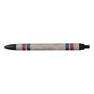Caneta Preta Padrão de faixa de aspecto azul branco vermelho