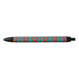 Caneta Preta Padrão de Forma Geométrica Brilhante – Decoração D