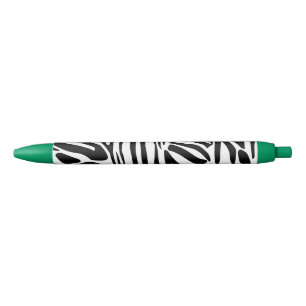 Caneta Preta Padrão de impressão de zebra preto e branco em neg