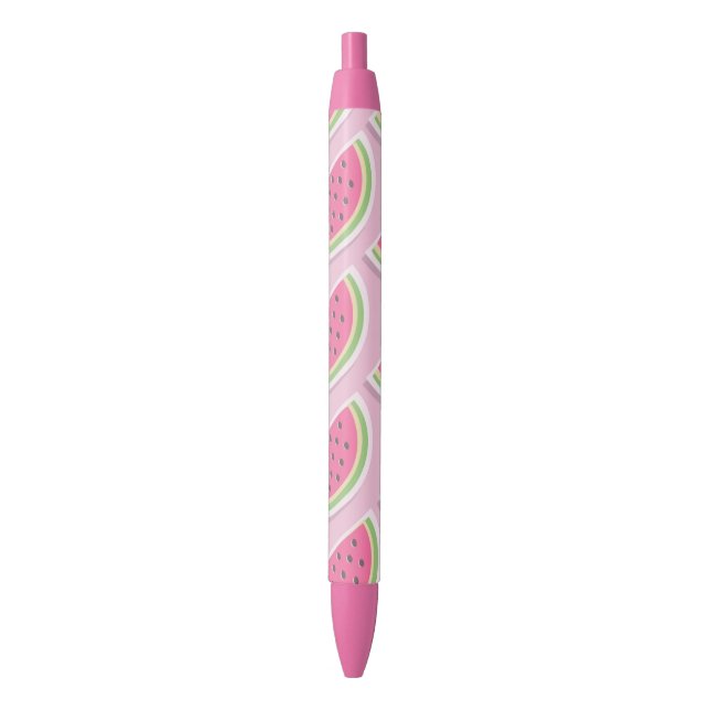 Caneta Preta Padrão de Melancia Rosa Fofo (Frente Vertical)