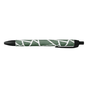 Caneta Preta Padrão de mosaico verde e branco