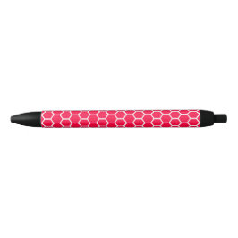 Caneta Preta Padrão de Octógono Rosa Americana