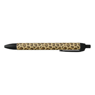 Caneta Preta Padrão de Pele de Impressão de Animais do Leopar