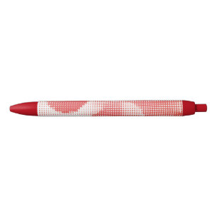 Caneta Preta Padrão de Pontos de Meia-Tinta em Arte Pop Vermelh