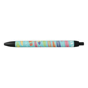 Caneta Preta Padrão de Prancha de Surf Aloha