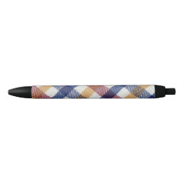 Caneta Preta Padrão de Tartan multicolorido