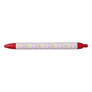 Caneta Preta Padrão de vieira pastel