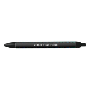 Caneta Preta Padrão de xadrezes de Tartan - verde azul tradicio