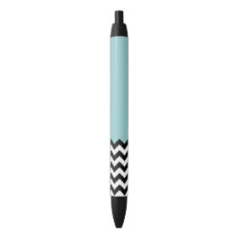 Caneta Preta Padrão de ziguezague preto e branco, Chevron, azul