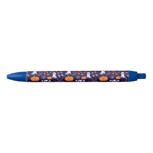 Caneta Preta Padrão Divertido de Halloween