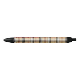 Caneta Preta Padrão Escocês Tartan