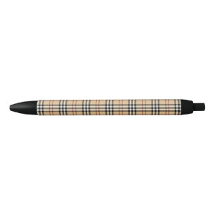 Caneta Preta Padrão Escocês Tartan    