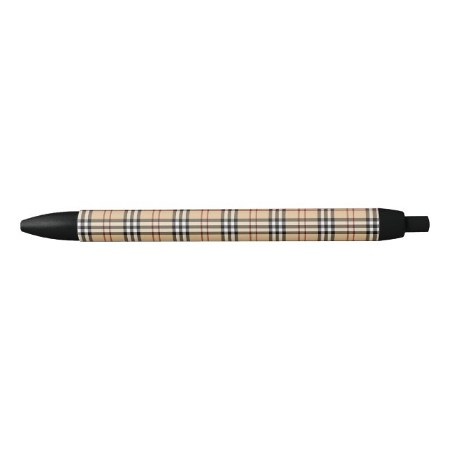 Caneta Preta Padrão Escocês Tartan     (Frente)