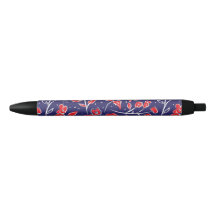 Padrão Floral Vermelho e Azul