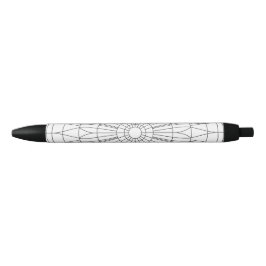 Caneta Preta Padrão Geométrico de Mandala