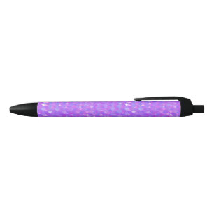 Caneta Preta Padrão Geométrico de Triângulos Modernos Rosa Roxo